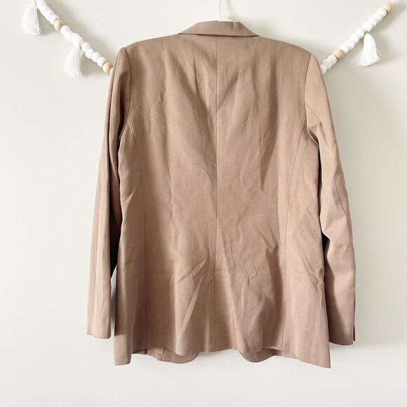 NEW Reformation The Classic Slim Blazer Notch Woven Mushroom Size Large - Picture 9 of 10